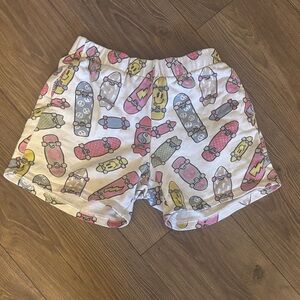 PacSun Kids Pink and Gray Skateboard Shorts